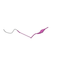The deposited structure of PDB entry 4m1c contains 2 copies of Pfam domain PF03494 (Beta-amyloid peptide (beta-APP)) in Amyloid-beta protein 40. Showing 1 copy in chain G.