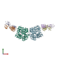 PDB entry 4m1c coloured by chain, front view.