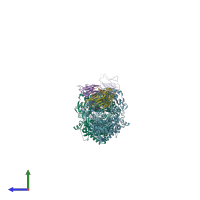 PDB entry 4m1c coloured by chain, side view.