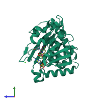 PDB entry 4m54 coloured by chain, side view.