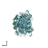 PDB entry 4m56 coloured by chain, side view.