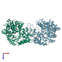 PDB entry 4m56 coloured by chain, top view.