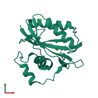 PDB entry 4m5m coloured by chain, front view.