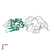 Lysozyme C in PDB entry 4m6d, assembly 1, top view.