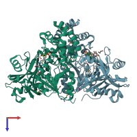 PDB entry 4m9d coloured by chain, top view.