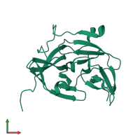 PDB entry 4m9k coloured by chain, front view.