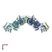 PDB entry 4m9s coloured by chain, top view.