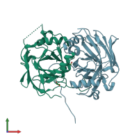 PDB entry 4maq coloured by chain, front view.