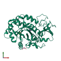 PDB entry 4mav coloured by chain, front view.