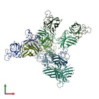 PDB entry 4mcm coloured by chain, front view.