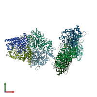 PDB entry 4mjo coloured by chain, front view.