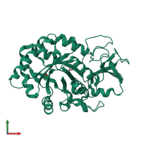 Monomeric assembly 1 of PDB entry 4ml4 coloured by chemically distinct molecules, front view.