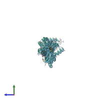 PDB entry 4mla coloured by chain, side view.