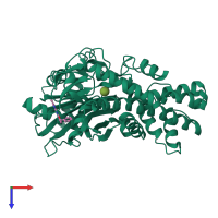 PDB entry 4mle coloured by chain, top view.