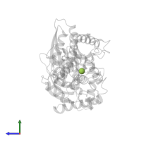 alpha-D-glucopyranose in PDB entry 4mle, assembly 1, side view.