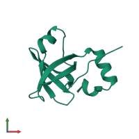 PDB entry 4mno coloured by chain, front view.