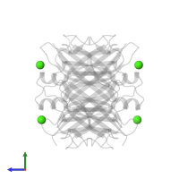 CALCIUM ION in PDB entry 4mrc, assembly 1, side view.