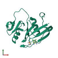 PDB entry 4mrh coloured by chain, front view.