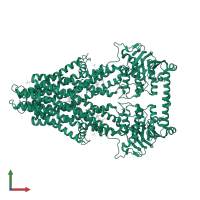 ATM1-type heavy metal exporter in PDB entry 4mrs, assembly 1, front view.