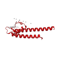 The deposited structure of PDB entry 4msw contains 1 copy of CATH domain 1.10.287.70 (Helix Hairpins) in pH-gated potassium channel KcsA. Showing 1 copy in chain C.