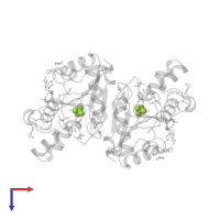 PHOSPHATE ION in PDB entry 4mum, assembly 1, top view.