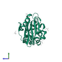 Peptidase M15B domain-containing protein in PDB entry 4muq, assembly 1, side view.