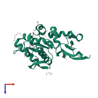 Peptidase M15B domain-containing protein in PDB entry 4muq, assembly 1, top view.