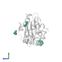 3,6,9,12,15,18,21,24,27,30,33,36,39-TRIDECAOXAHENTETRACONTANE-1,41-DIOL in PDB entry 4muq, assembly 1, side view.