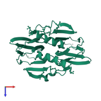 Cupin type-2 domain-containing protein in PDB entry 4mv2, assembly 1, top view.