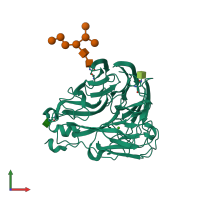 PDB entry 4mwl coloured by chain, front view.