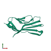 Sodium channel subunit beta-4 in PDB entry 4mz2, assembly 1, front view.