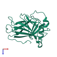 Monomeric assembly 1 of PDB entry 4mzi coloured by chemically distinct molecules, top view.