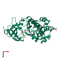 PDB entry 4n6y coloured by chain, top view.