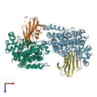 PDB entry 4n7s coloured by chain, top view.