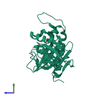 PDB entry 4n81 coloured by chain, side view.