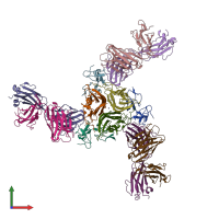 PDB entry 4n90 coloured by chain, front view.