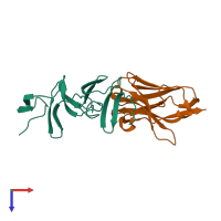 PDB entry 4nc2 coloured by chain, top view.