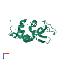 PDB entry 4ngy coloured by chain, top view.