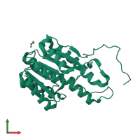 PDB entry 4nim coloured by chain, front view.