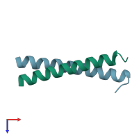 PDB entry 4nj0 coloured by chain, top view.