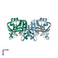 PDB entry 4njj coloured by chain, top view.
