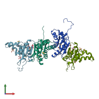 PDB entry 4nkp coloured by chain, front view.