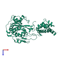 PDB entry 4nlb coloured by chain, top view.