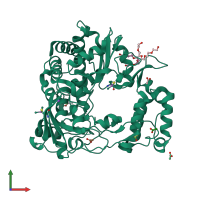 PDB entry 4nly coloured by chain, front view.