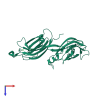 PDB entry 4npk coloured by chain, top view.