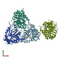 PDB entry 4ns1 coloured by chain, front view.