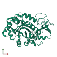 Chitinase-3-like protein 1 in PDB entry 4nsb, assembly 1, front view.