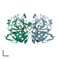 PDB entry 4nsy coloured by chain, front view.