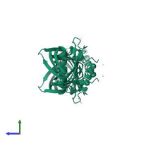 Peptide deformylase in PDB entry 4nt8, assembly 1, side view.