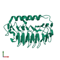 PDB entry 4nu2 coloured by chain, front view.